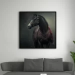 tableau cheval noir sur fond noir