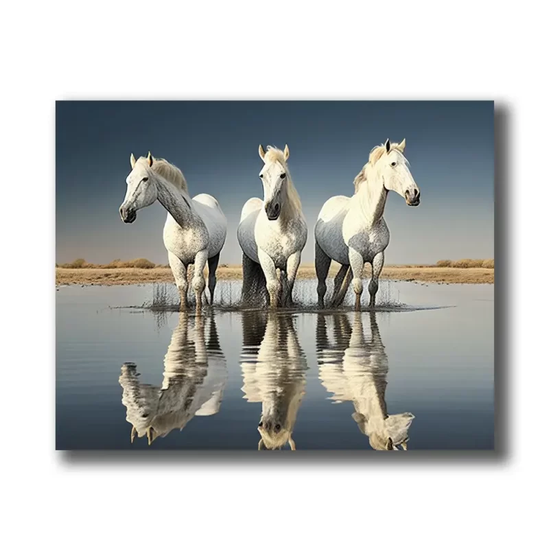 chevaux abstraits de couleur blanche