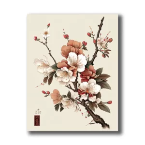tableau fleur de cerisier japonais sur canvas