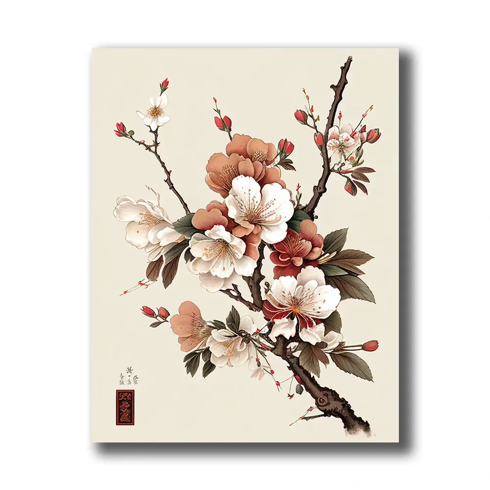 tableau fleur de cerisier japonais sur canvas