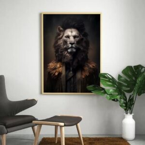 tableau lion humain