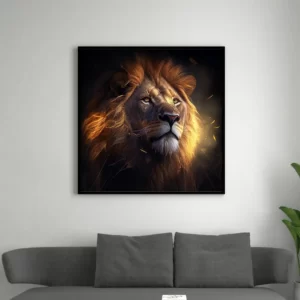 lion lumineux sur tableau canvas