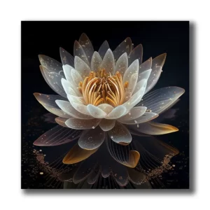 tableau japonais zen fleur de lotus sur canvas noir
