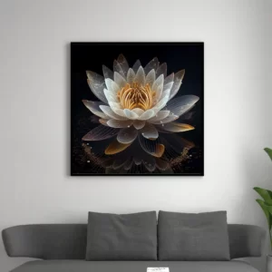 tableau zen fleur de lotus sur canvas noir