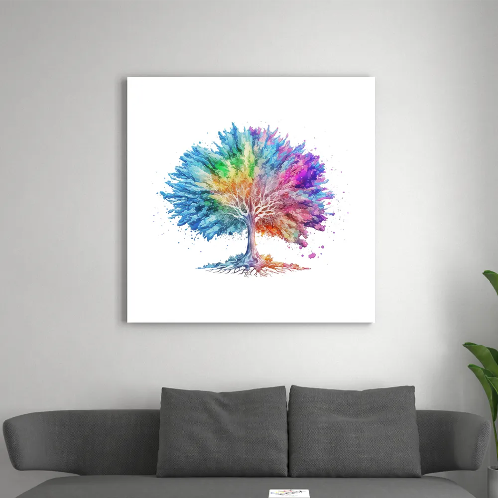 Tableau arbre de vie multicolore - Plaisir du Yoga