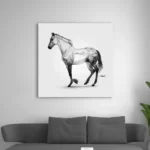 tableau de cheval noir et blanc