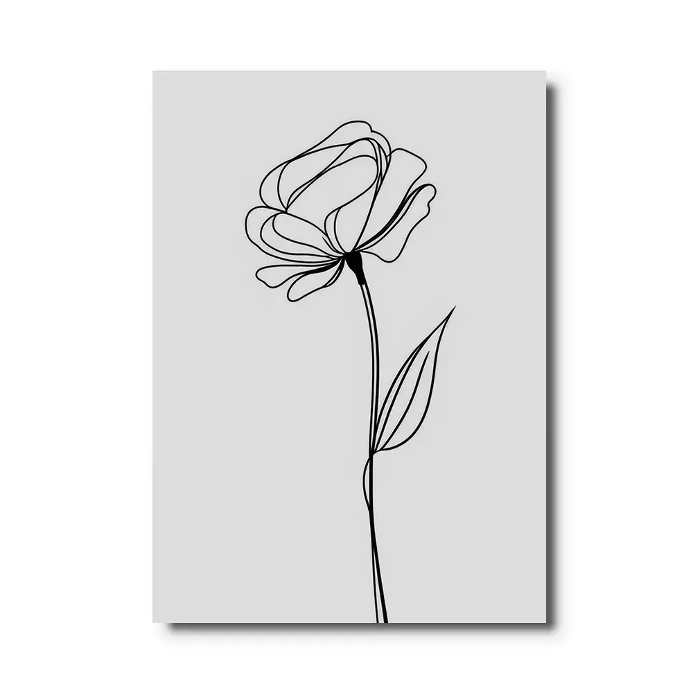 ▷ Tableau Fleur Noir et Blanc