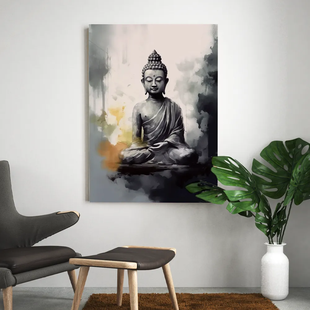 Tableau peinture bouddha zen moderne