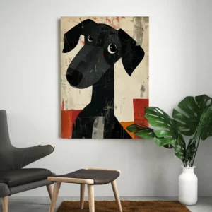 tableau chien noir