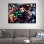 Tableau manga demon slayer paysage