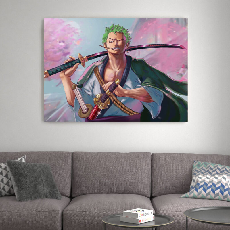 Tableau one piece zoro paysage